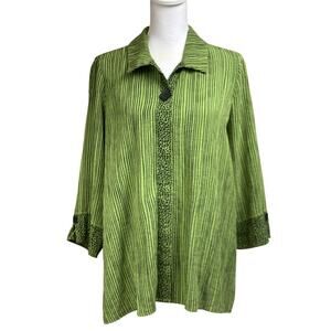 Ali Miles green/black Jacket, medium, artsy, creative, eclectic, travel, resort